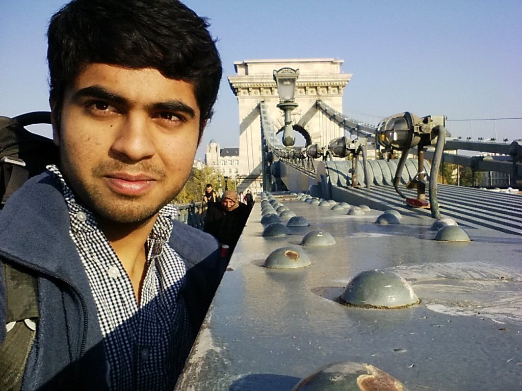 Gobi Dasu at the Chain Bridge in Budapest - see how the people are dressed in a way that is between European and Turkish